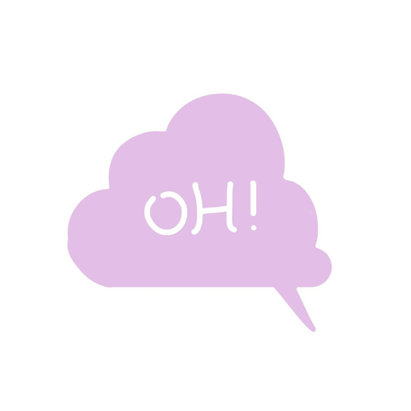 紫色云朵状OH语言框