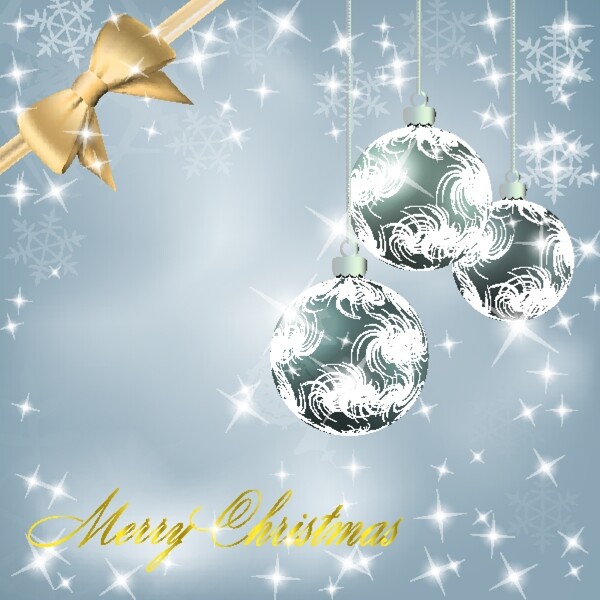 圣诞背景海报星光圣诞球蝴蝶结图片