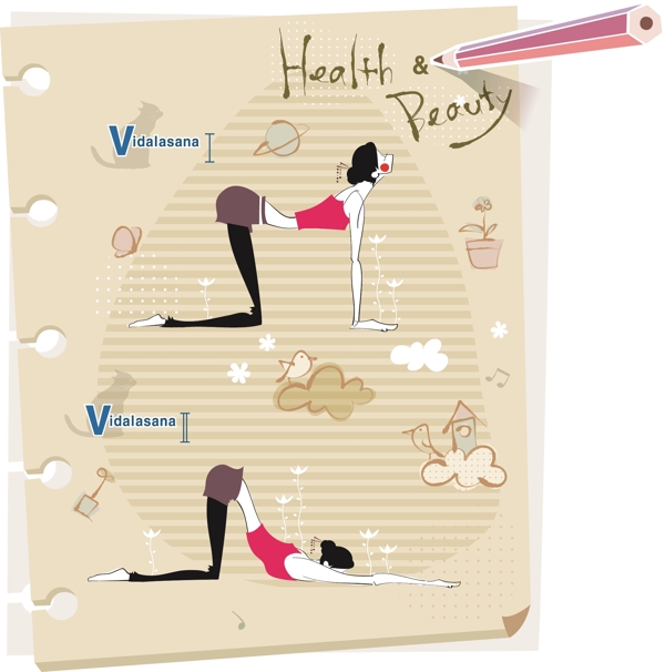 韩国healthbeauty系列健康美丽女性矢量素材10p打包图片
