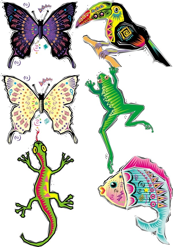 创意艺术动物昆虫矢量素材