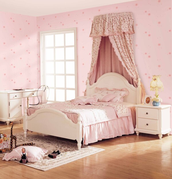 粉色壁纸卧室