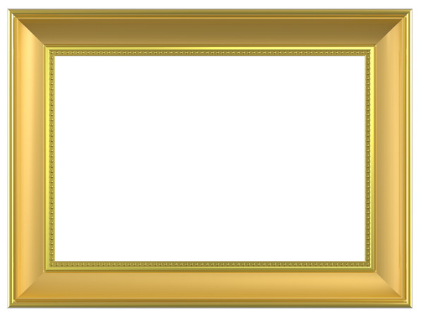 黄金矩形框的孤立在白色背景