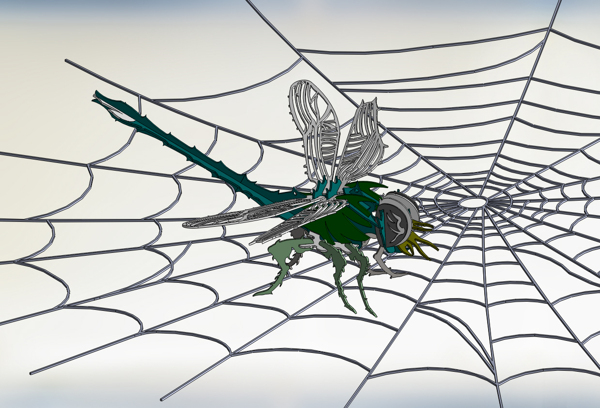被困的蜻蜓的3D益智拼图板metalcraftdesign蜻蜓3D模型