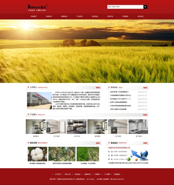 红色简洁网站首页图片