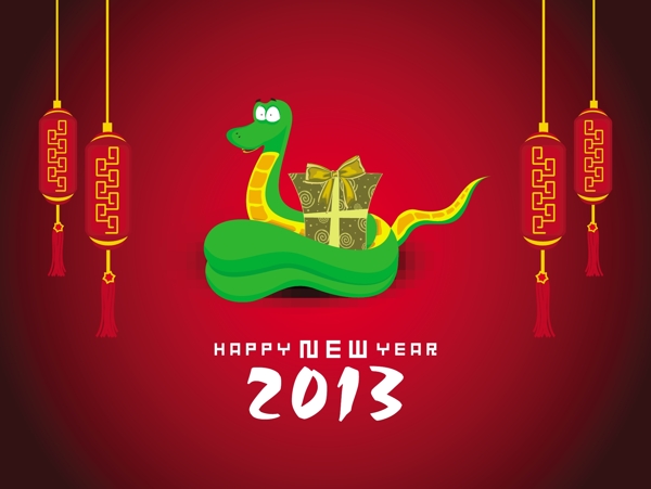 2013新年快乐新年背景象征蛇