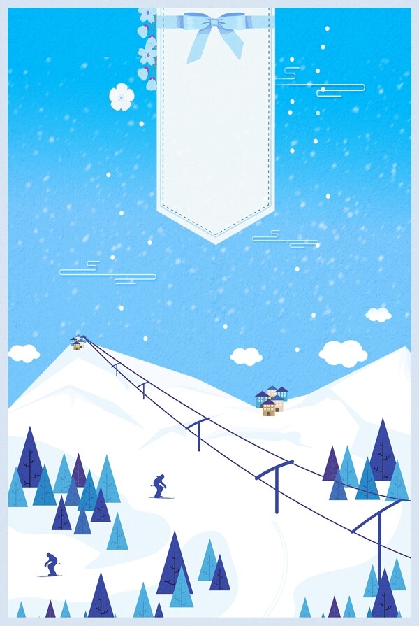 冬季雪场滑雪主题背景设计