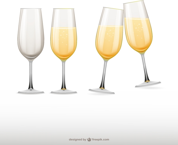 香槟杯设计矢量图片