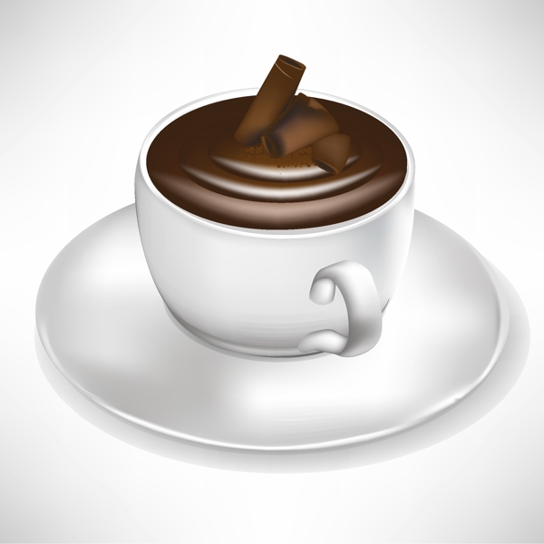 咖啡和热巧克力矢量元素套杯01