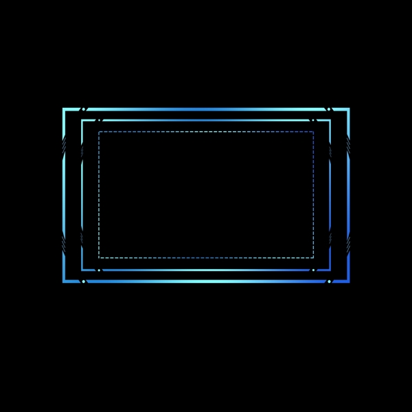 科技边框蓝色边框方框几何对话框元素