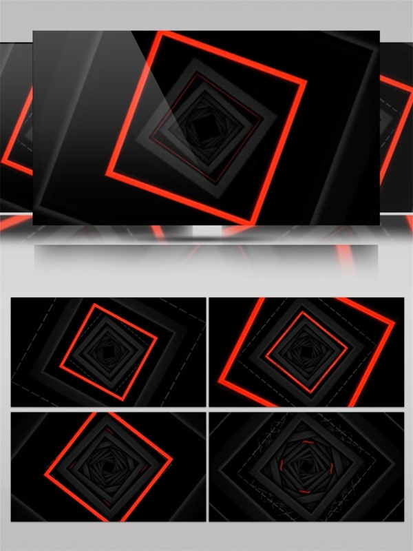 红光动感方块动态视频素材