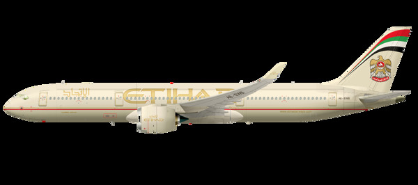 金色机身大飞机免抠png透明图层素材