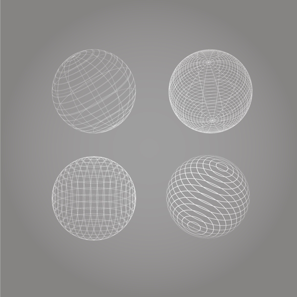 球体矢量线框设计图片