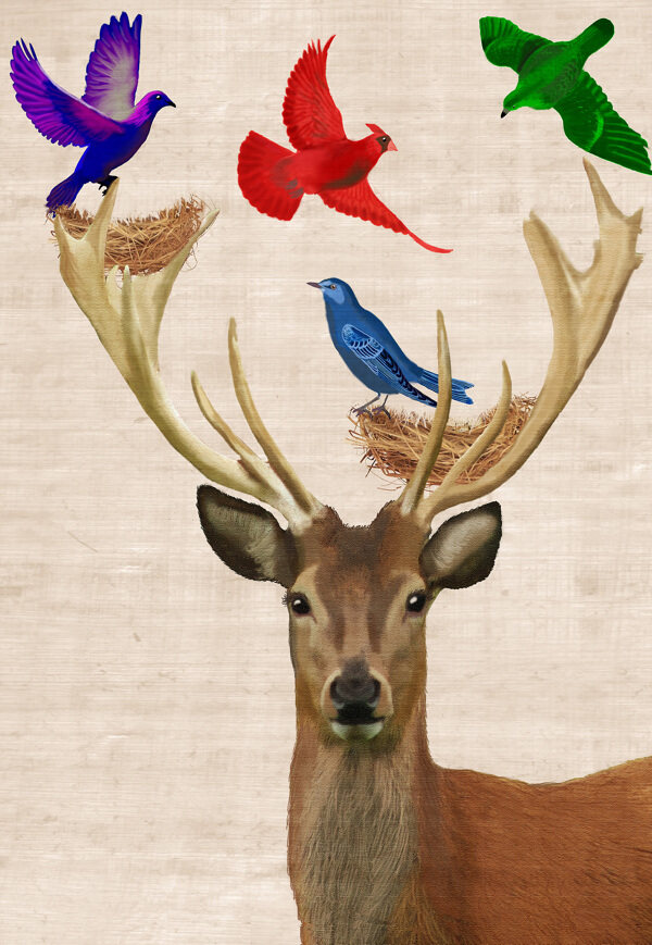 麋鹿装饰画