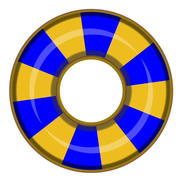蓝黄色游泳圈装饰