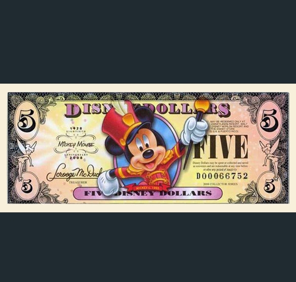 迪士尼纪念币5元正