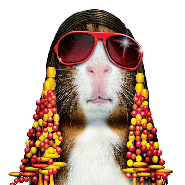 位图插画动物老鼠眼镜免费素材