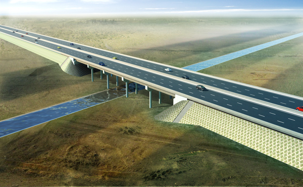 新疆桥梁高速公路桥梁效果图