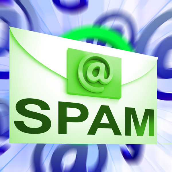 垃圾邮件的信封显示安全有害的电子邮件收件箱