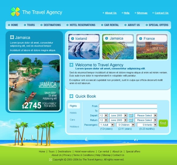 国外旅游网页模板