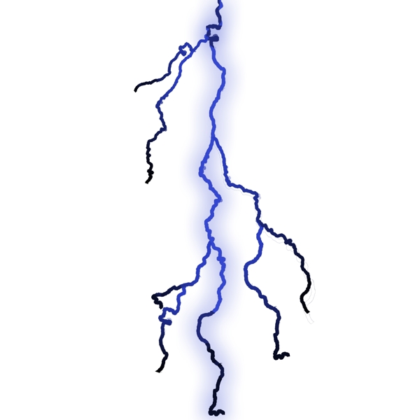 真实炫酷蓝色电蛇闪电科技风可商用元素