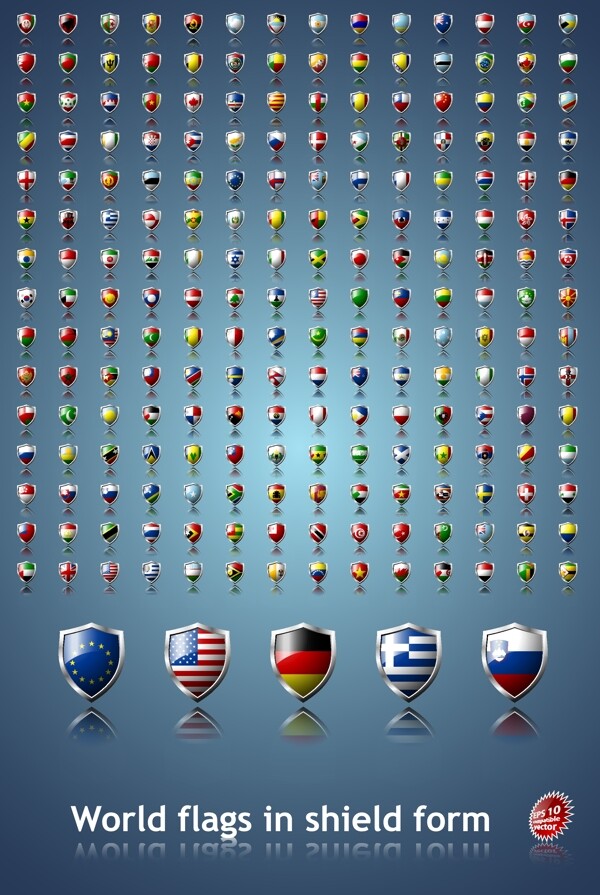 世界各国国旗图标矢量素材3