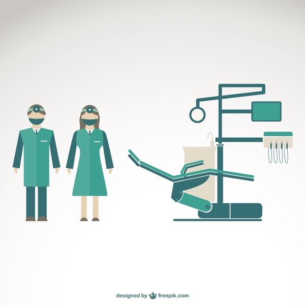 牙医诊所与男性和女性牙医