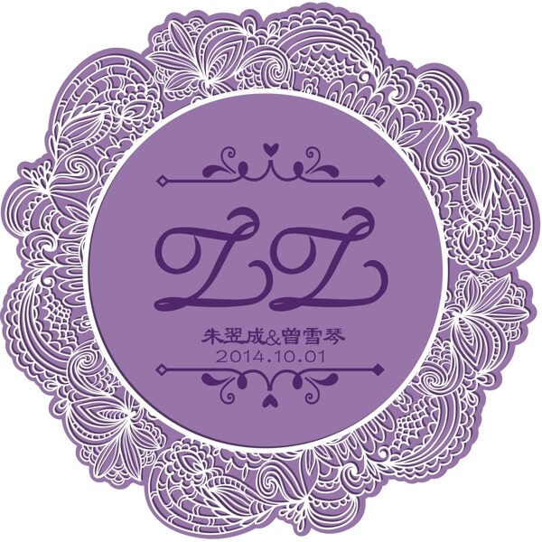 婚礼圆形logo