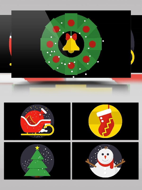 25枚可爱的圣诞节主题图标动画AE模板