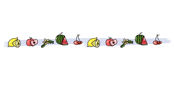 手绘水果分割线插画