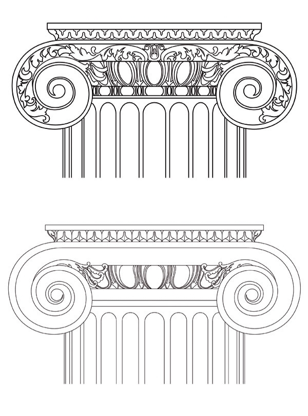 罗马柱矢量图图片