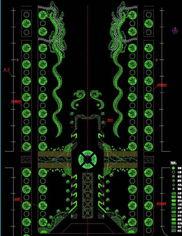公园景观中心绿地绿化平面图图片