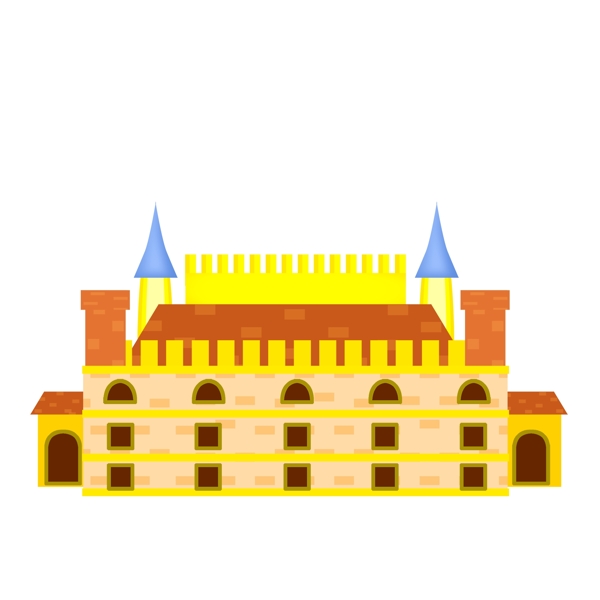 欧式建筑唯美梦幻城堡蓝色尖顶
