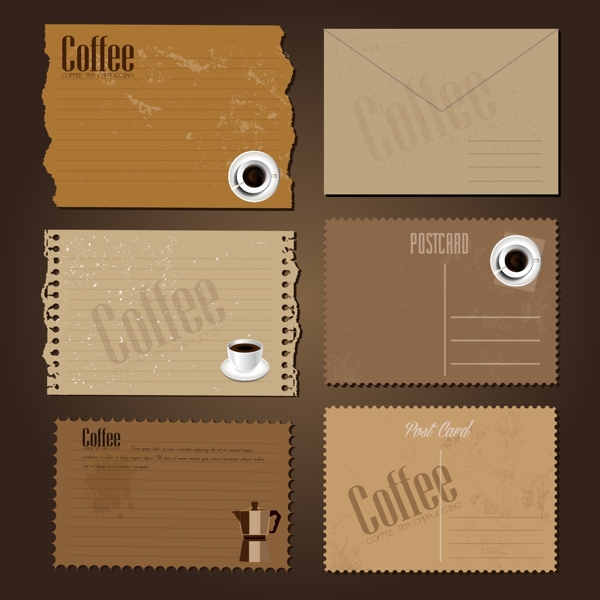 咖啡主题卡片矢量设计5