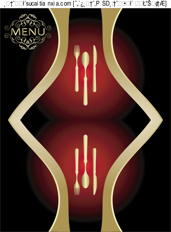 矢量西式餐厅菜谱图片封面