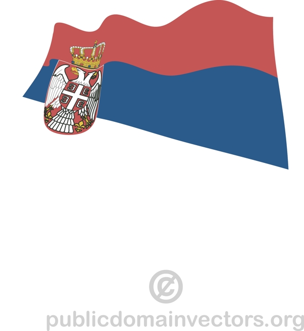 挥舞塞尔维亚国旗