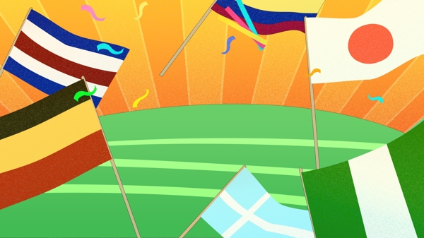 世界杯矢量扁平背景设计