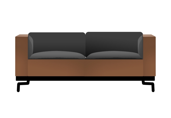 棕色的家具沙发插画