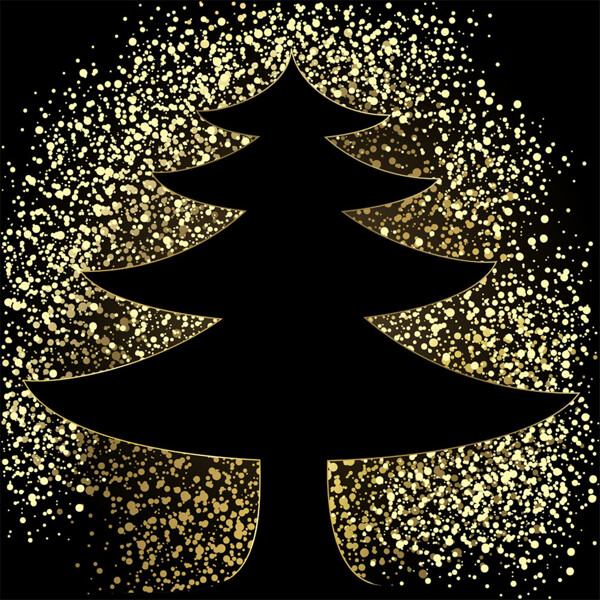 金色圣诞树背景图片