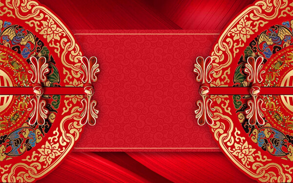 红色盘扣传统复古背景素材图片
