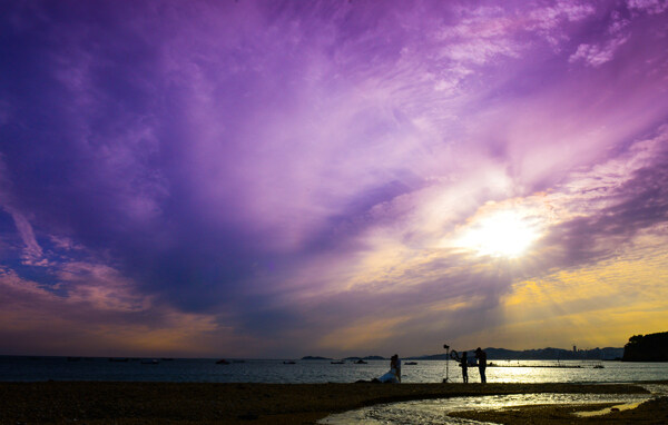 付家庄公园的夕阳图片