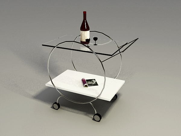 玻璃茶几3D模型