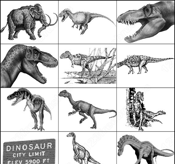 恐龙猛犸象史前动物笔刷