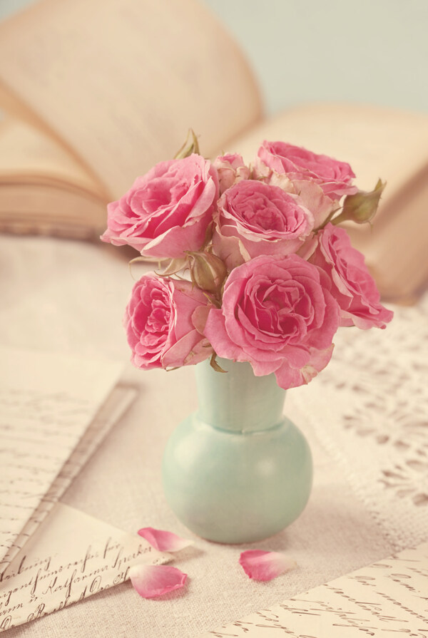 玫瑰花花瓶图片