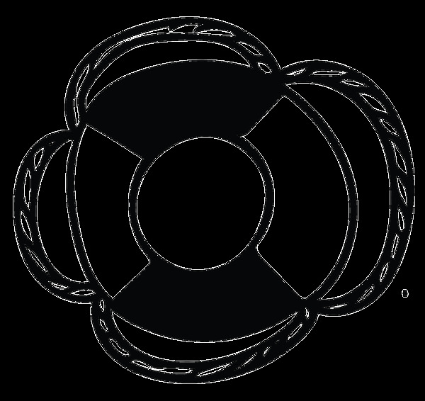 黑白救生圈卡通透明素材