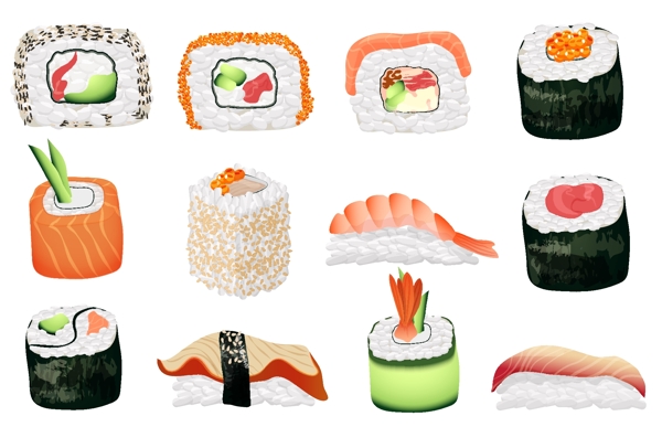 日本料理寿司矢量图