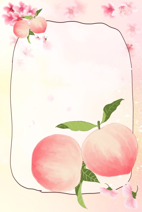 五月水果桃子背景图片