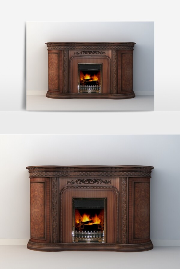 现代欧式家装客厅壁炉设计