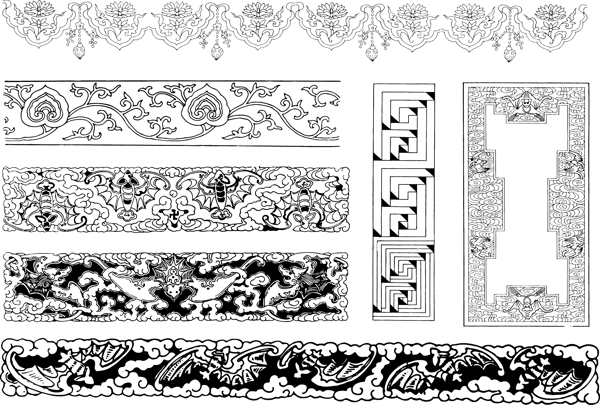 精美中国古典花纹矢量素材