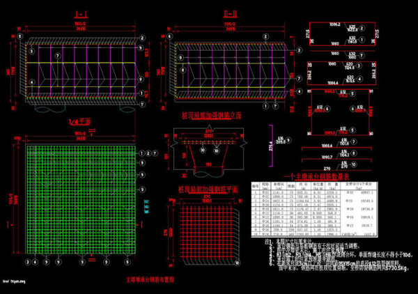主塔墩承台钢筋CAD图纸