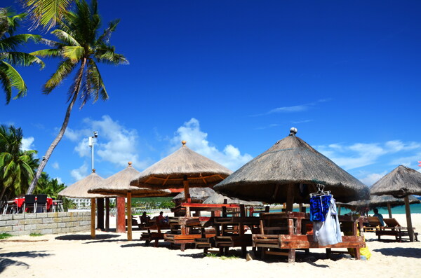 三亚海滩椰景图片
